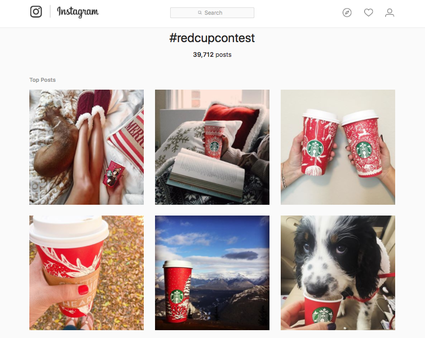 Starbucks Red Cup Contest UCG Instagram
