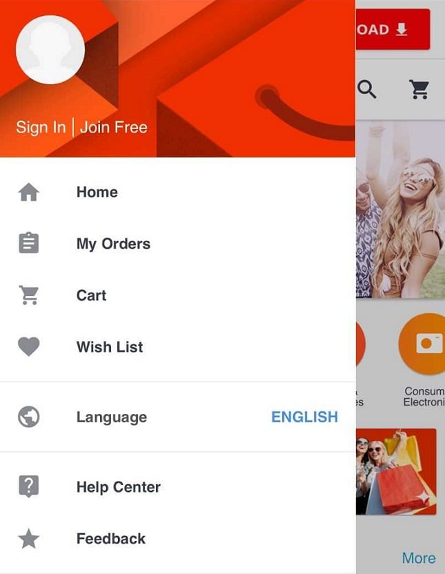 AliExpress Mobile Website ecommerce mobile website