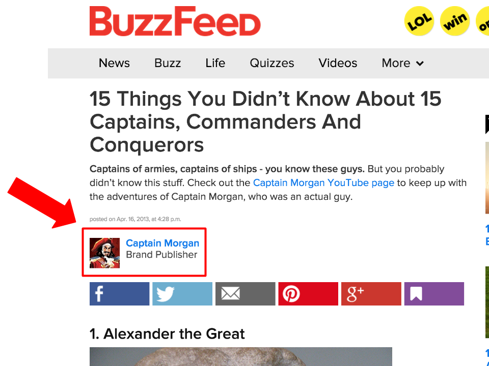 Buzzfeed Advertorial Captain Morgan