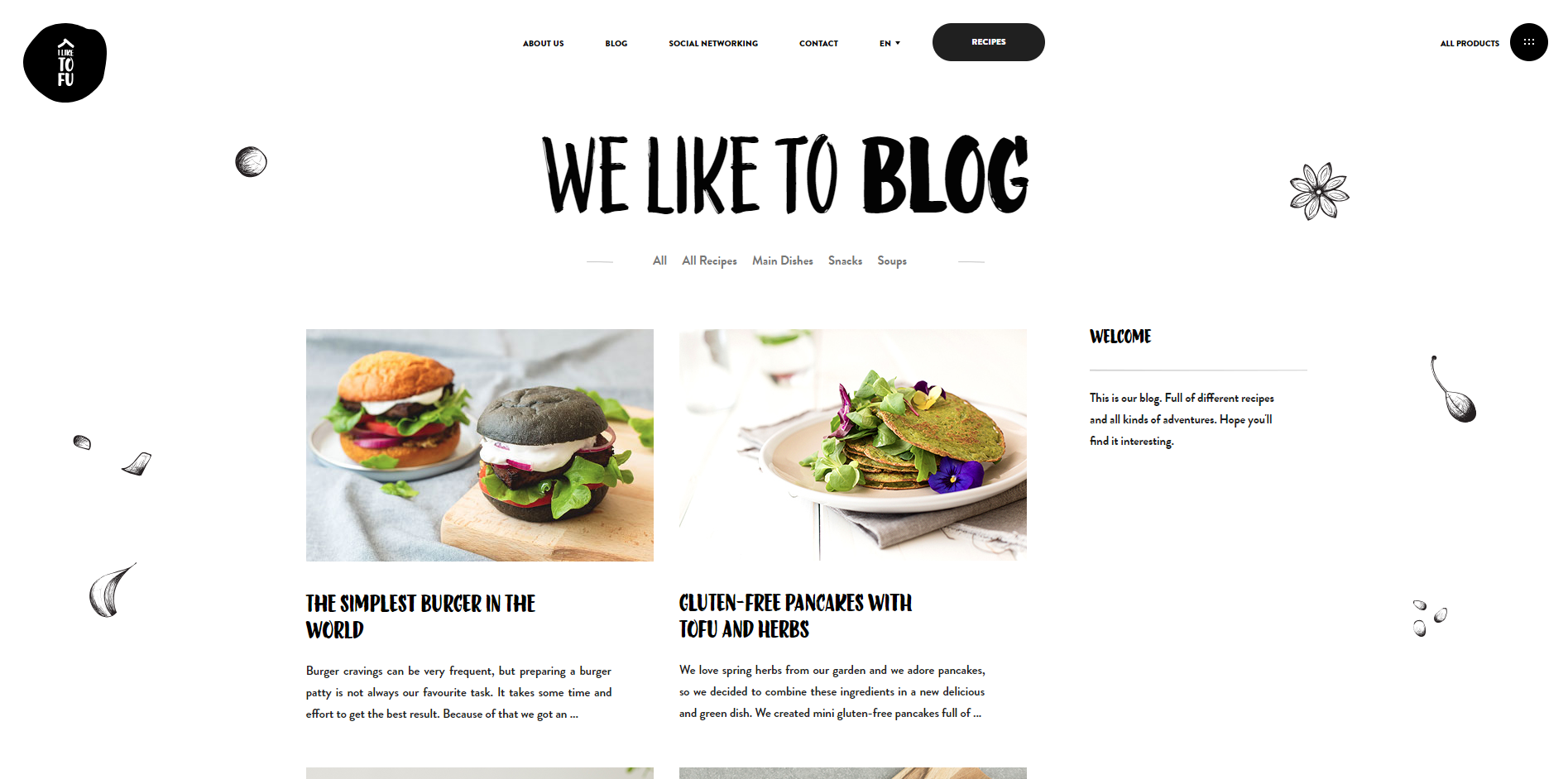 I Like Tofu Illustrated Minimal Website