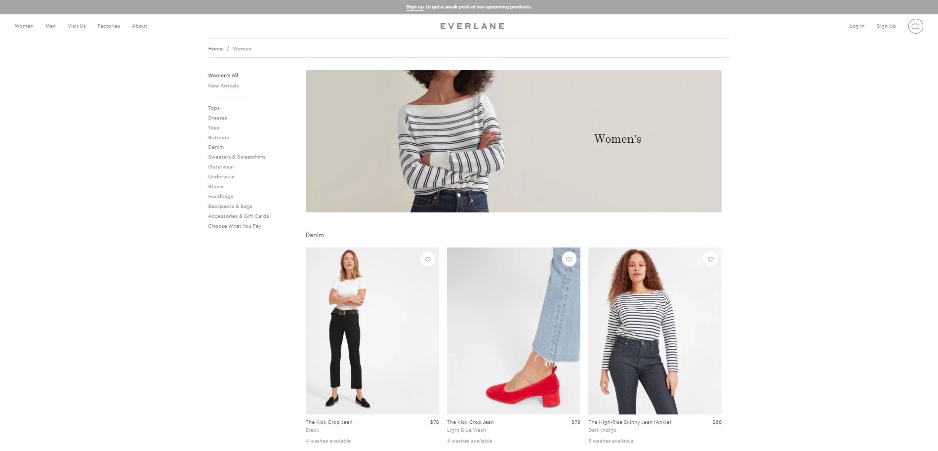 Everlane Clean Design product page