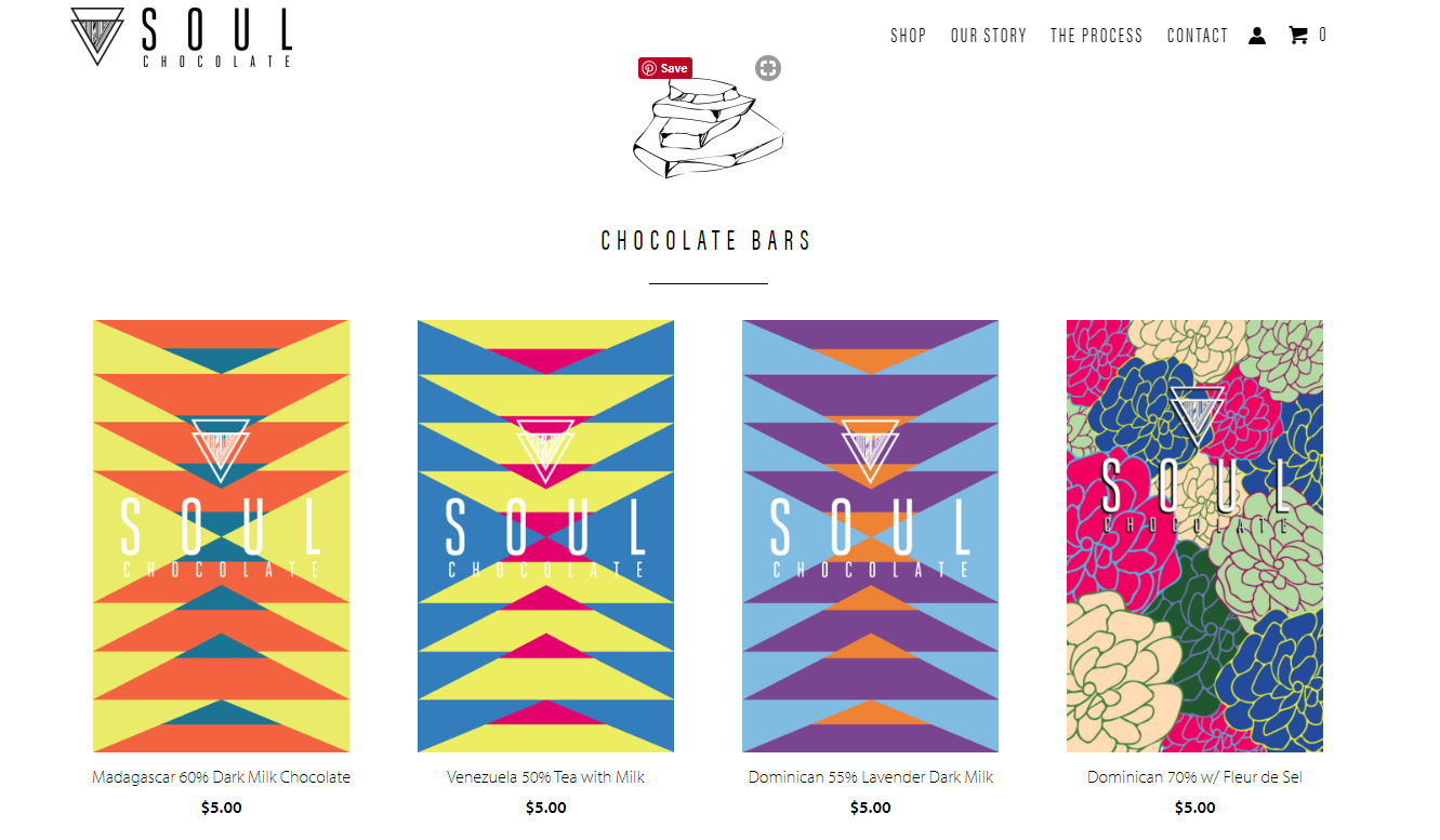 Soul Chocolate Minimal Website Products