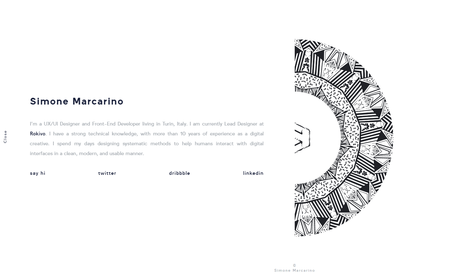 Simone Marcarino Clean Website Design