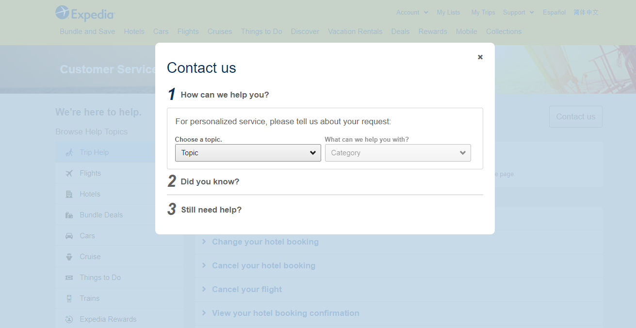 Expedia Simple Contact Form best contact us pages