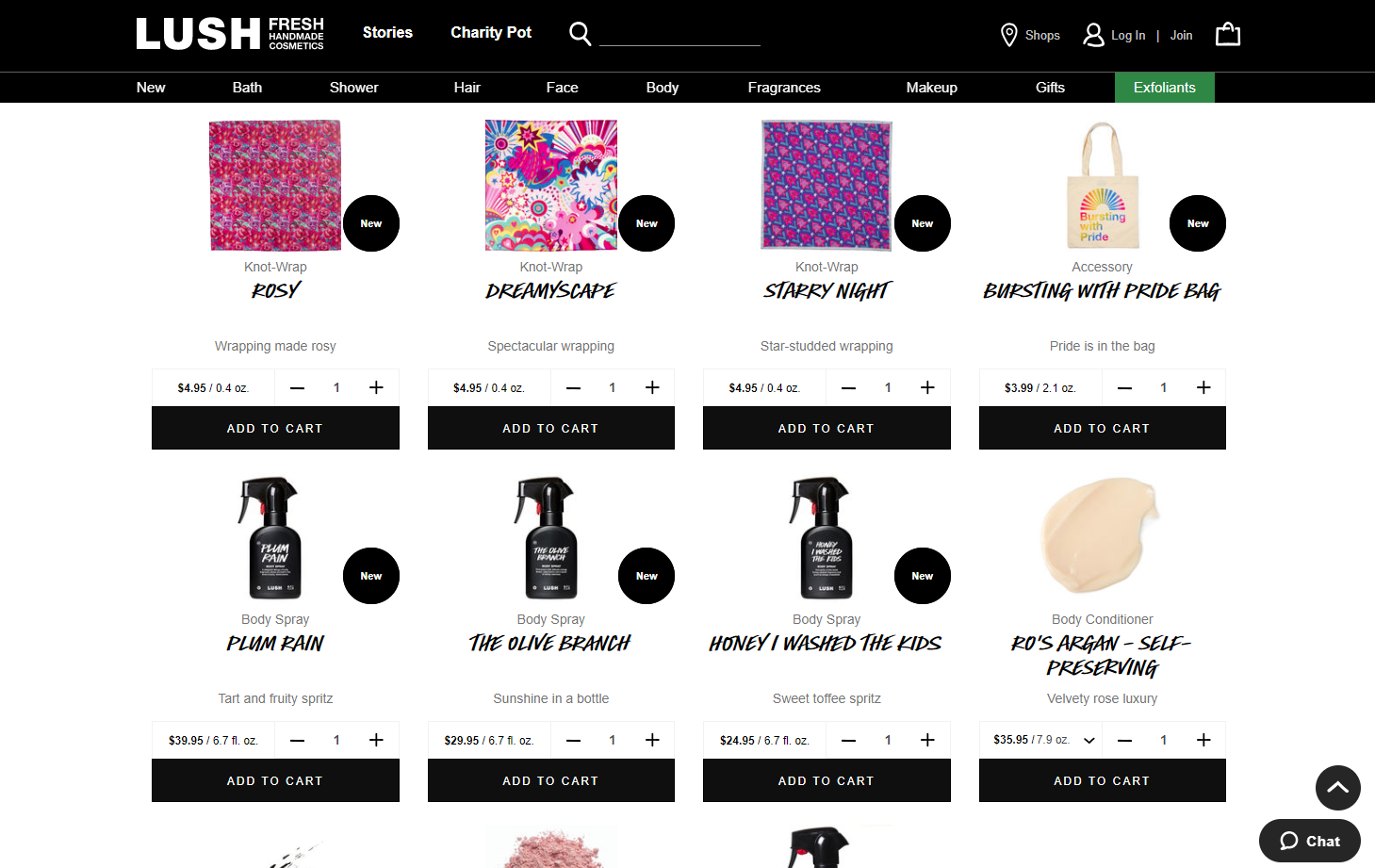 Lush Natural Branding Website Product Page