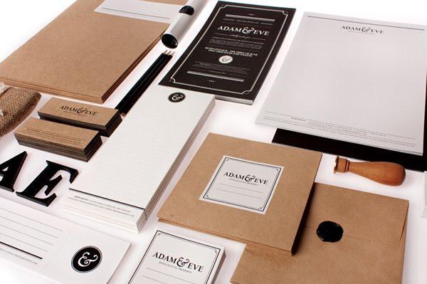 Adam & Eve Stationery Design business stationery samples