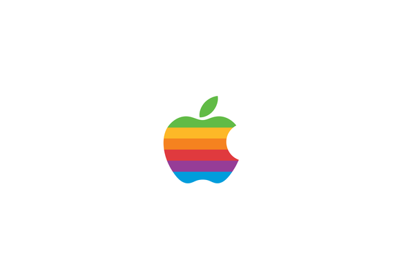 Horizontal rainbow lines Apple logo