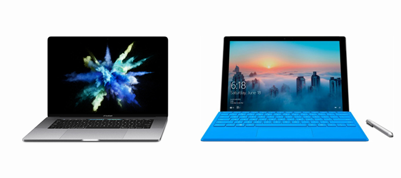 Apple MacBook Pro vs. Surface Pro 4 2018
