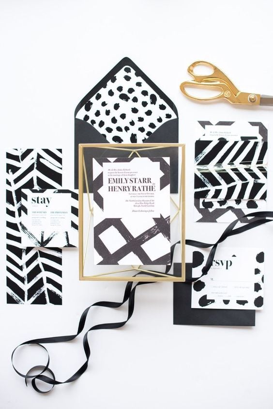 Black & White Wedding Invitation Design Black & White Wedding Invitation Design