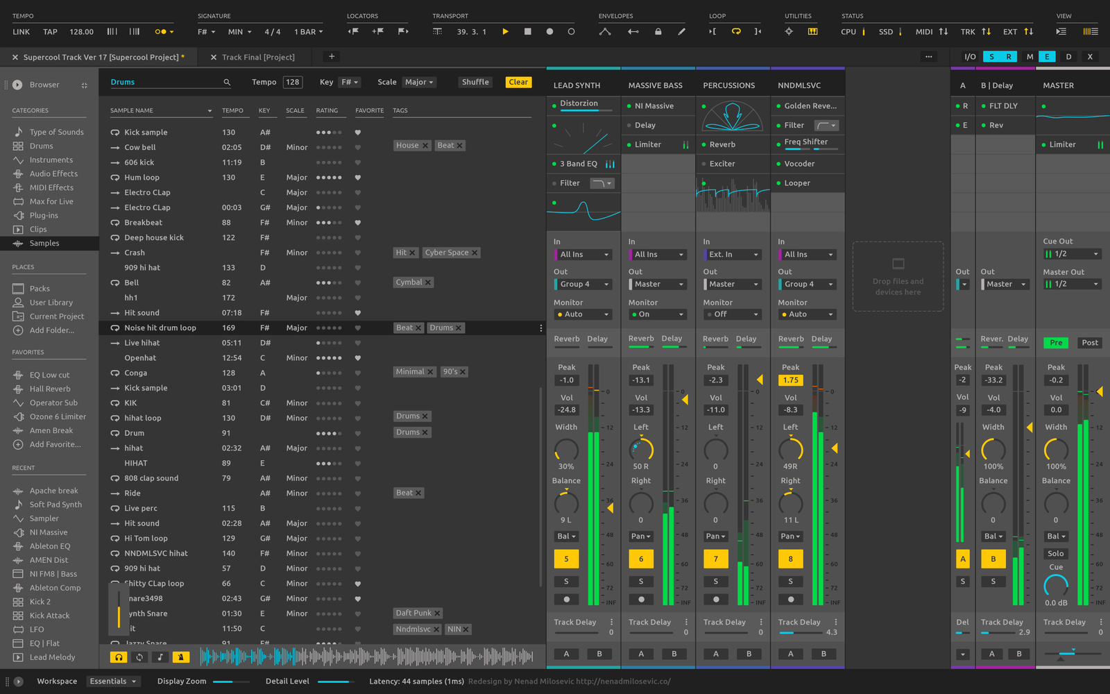 Ableton Live Interface Design