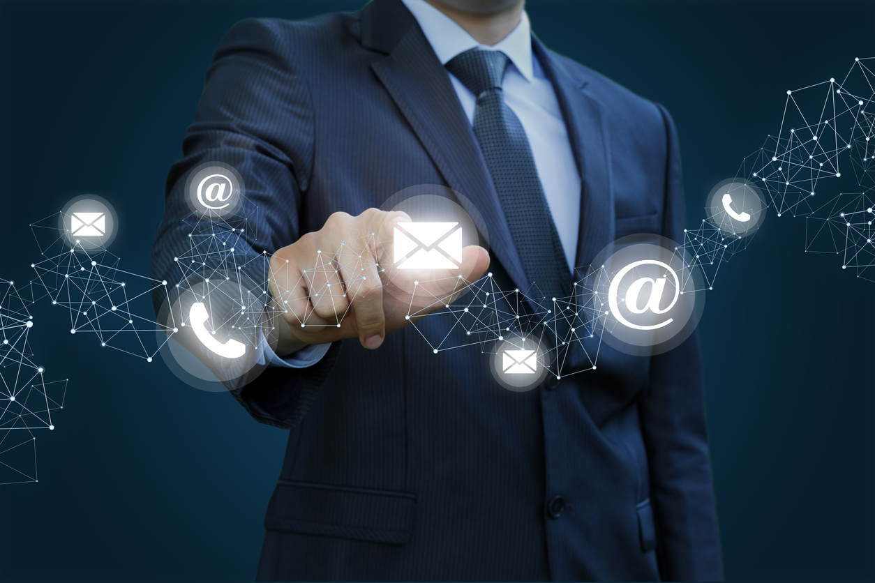Businessman Email Contact Icons