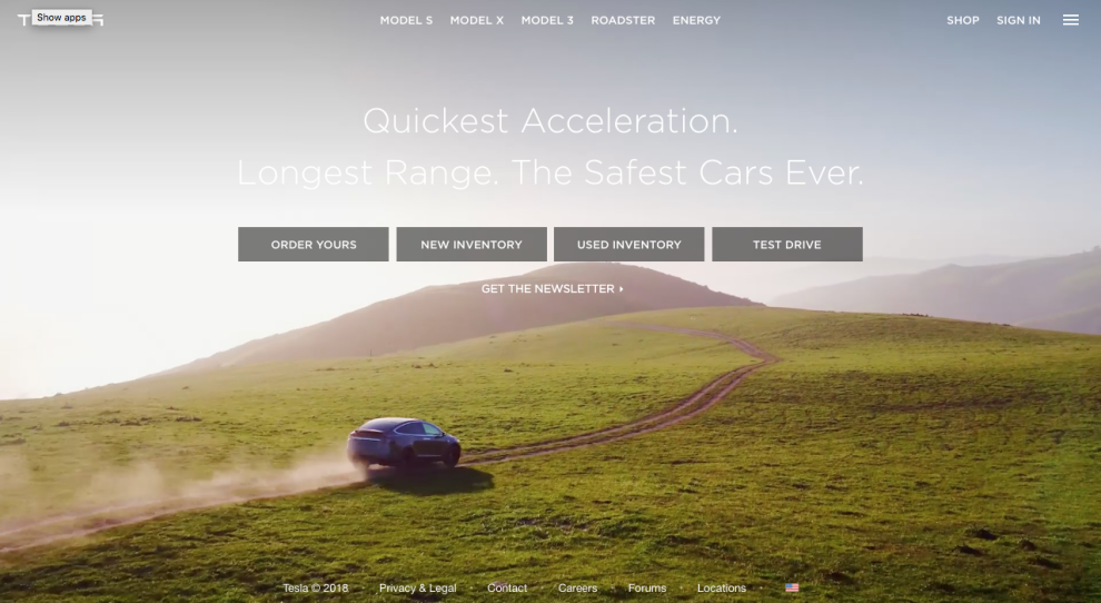 Tesla Interactive Website Design