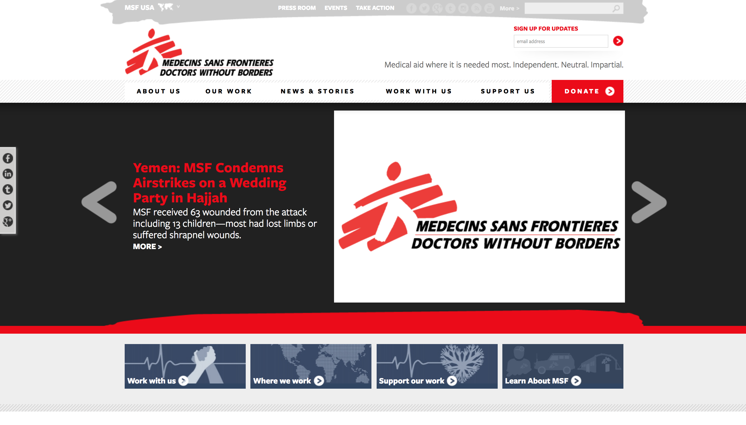 Doctor's Without Borders Non Profit Website Design