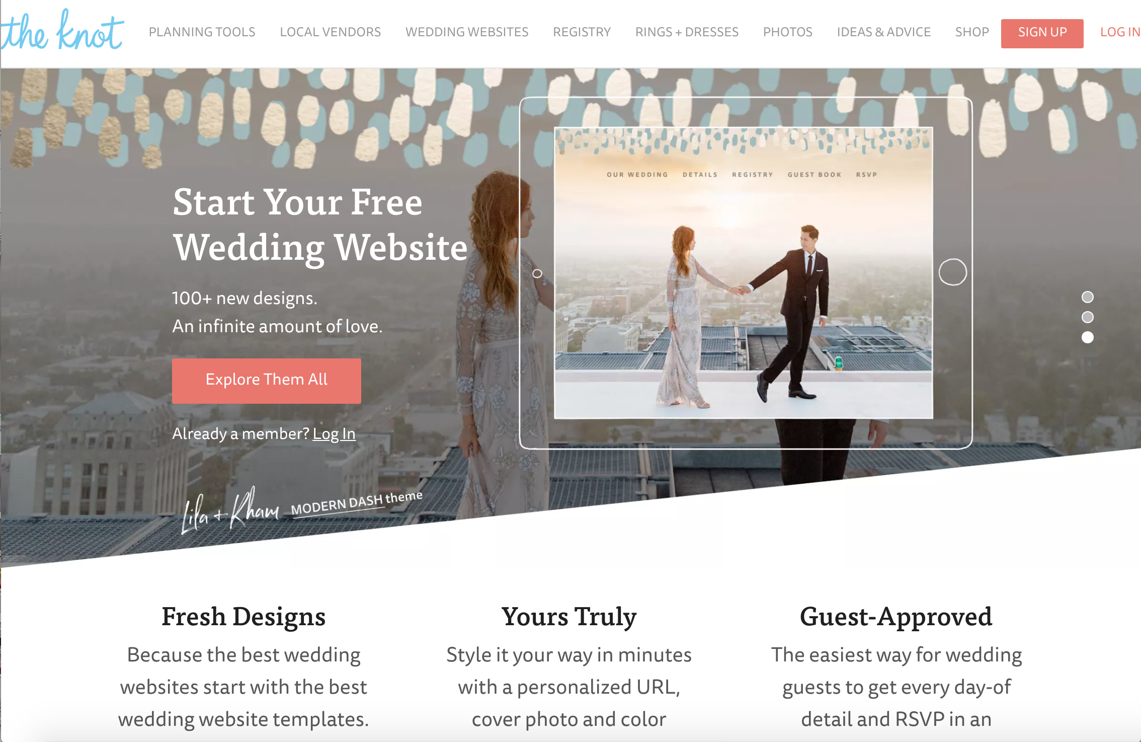 The Knot Free Wedding Websites