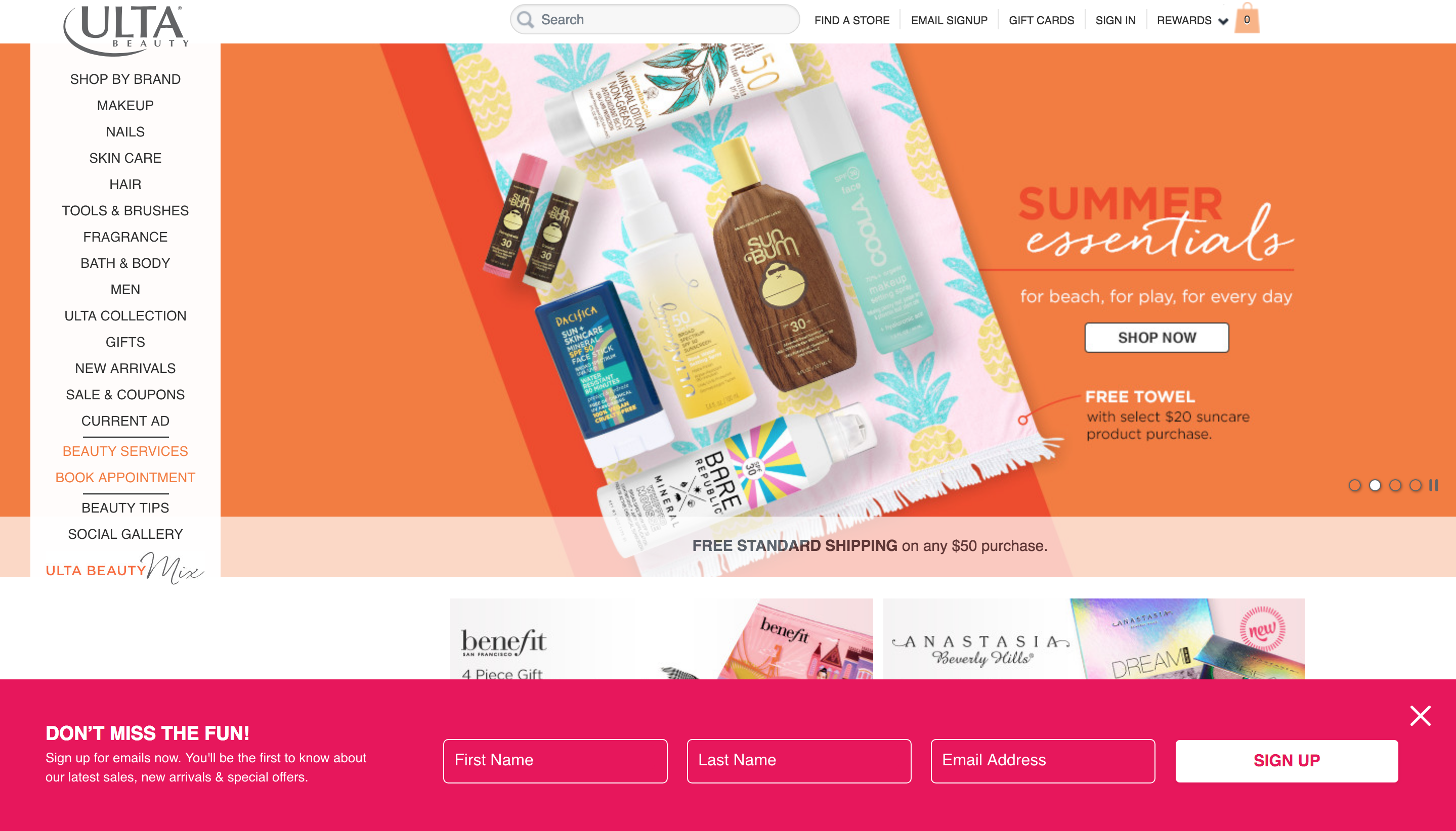 Ulta Beauty Website