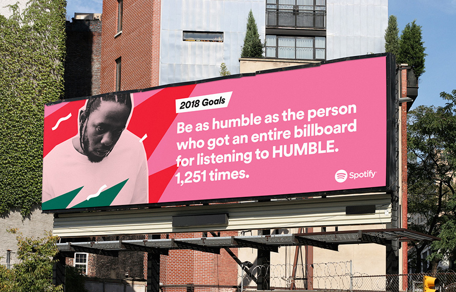 Spotify's billboards were bold, modern, and edgy -- just like the product itself.