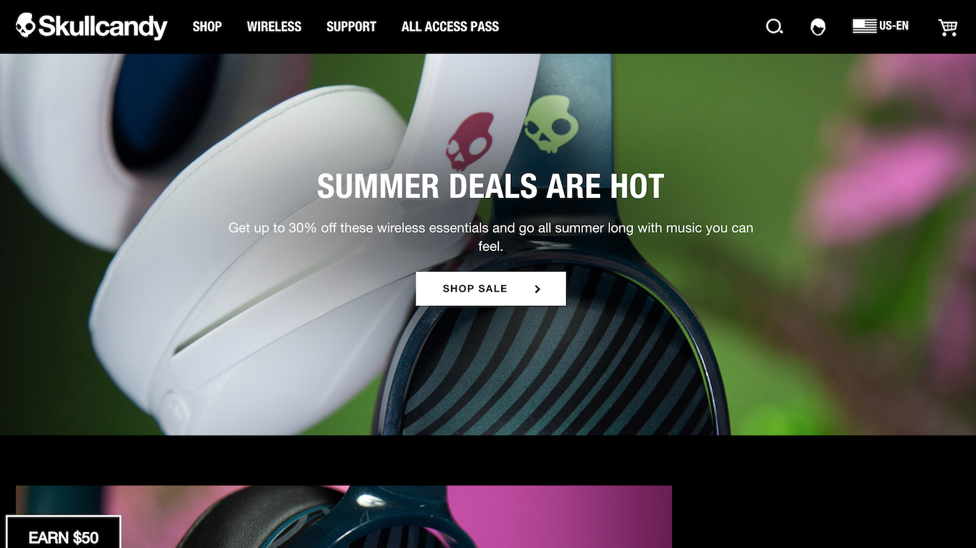 SkullCandy Best Ecommerce Website