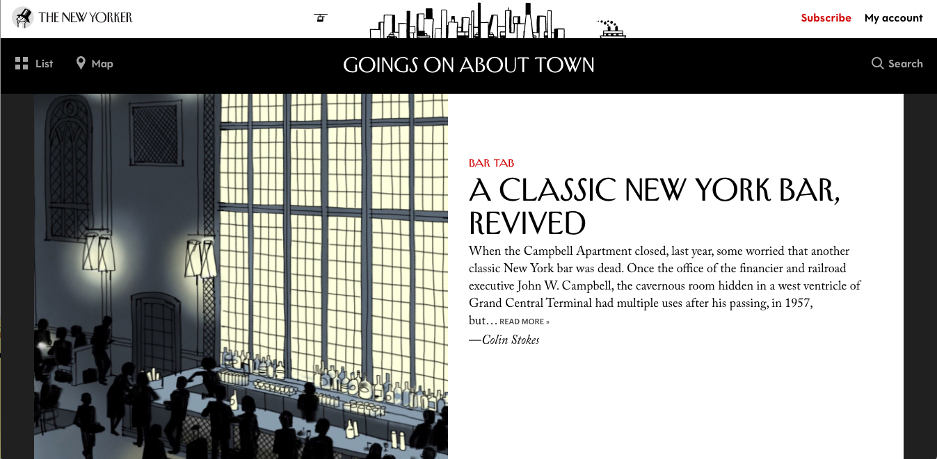 The New Yorker Custom Illustration Web Design