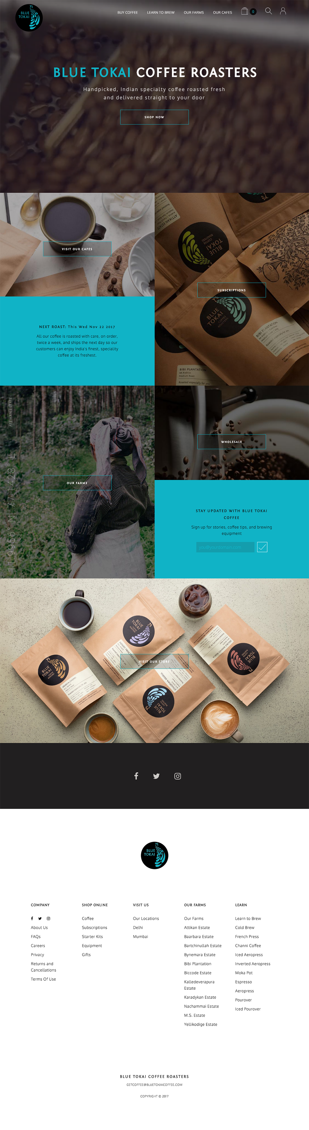 Blue Tokai Coffee Roast Designs packaging bag for coffee
