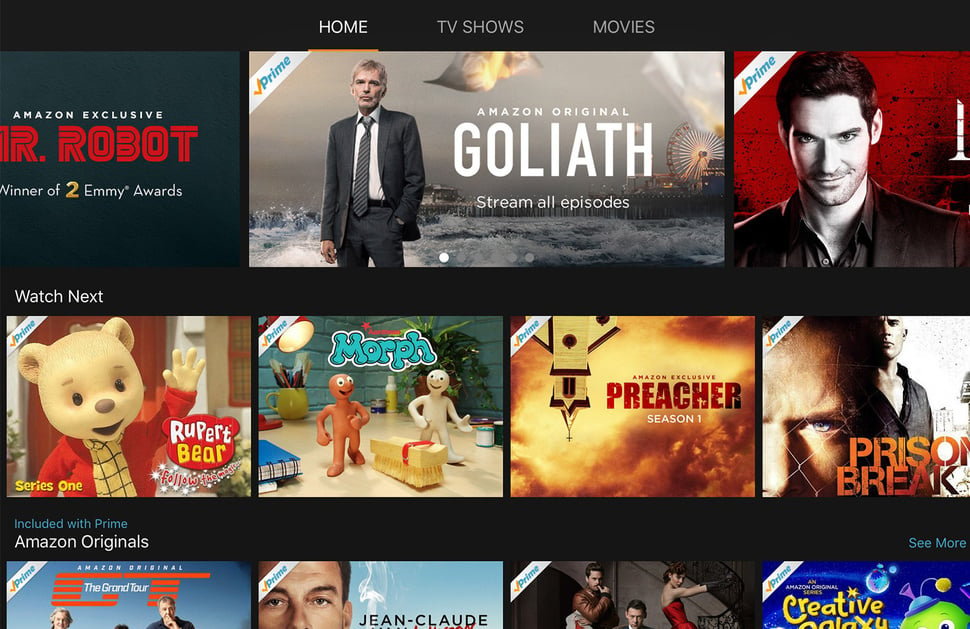 Amazon Prime Video Streaming App Designs