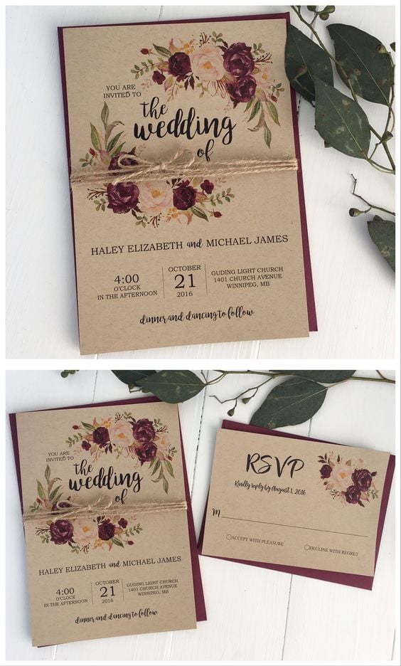 Rustic Wedding Invitation Design